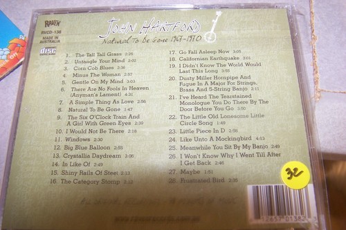 JOHN HARTFORD "NATURAL TO BE GONE 1967-1970 RARE CD ON RAVEN RECORDS - Picture 2 of 2