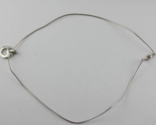 Tiffany & Co. Plantilla Corazón Colgante Alambre Collar 16" Plata 925 Auténtico #6056 - Imagen 3 de 6