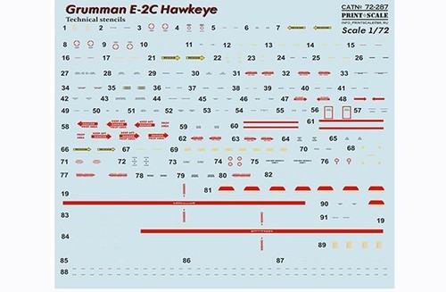 Grumman E-2C Hawkeye Decals Scale 1:72 PS 72-287 for Aircraft Plastic model kit - Picture 2 of 4