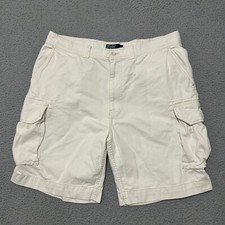Polo Ralph Lauren Cargo Shorts Men 38 White Pockets Outdoors Casual Cotton