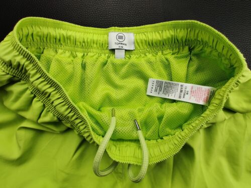 Topman Men's S/M Bright Lime Green 4.5" Inseam Swim Briefs Shorts - Picture 2 of 10