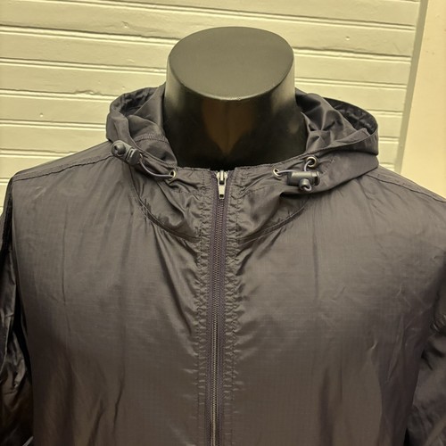 Giacca a vento vintage Notre Dame leggera con cappuccio pullover giacca 1/4 zip taglia L - Foto 3 di 8