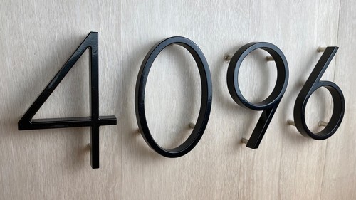 5 Inch Floating House Number, Mailbox Door Numbers Sign, Metal Modern Black - Picture 3 of 22