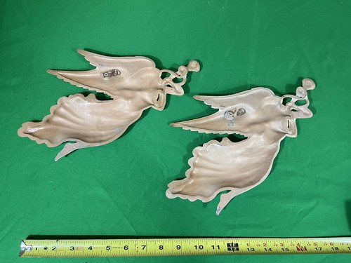 VINTAGE SHABBY CHIC ARCH ANGEL ALUMINUM WALL HANGING SET !! - Picture 10 of 14
