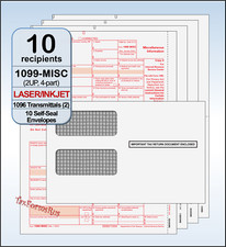 2024 IRS TAX FORMS KIT:: 1099-MISC Laser 10 recipients+env+(2)1096 MISCS4E