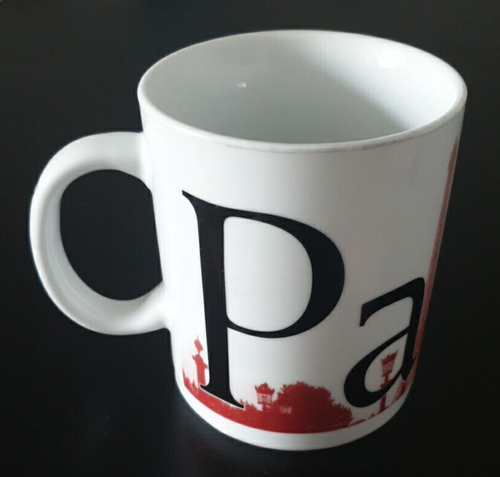 Vintage 2002 Starbucks Paris City Mug Collector Series Large Barrel Coffee Mug - Foto 2 di 6
