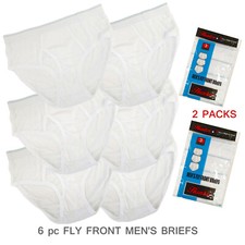 6 pc Men's White Briefs French Hem 100 Cotton Breathable Underwear Old School