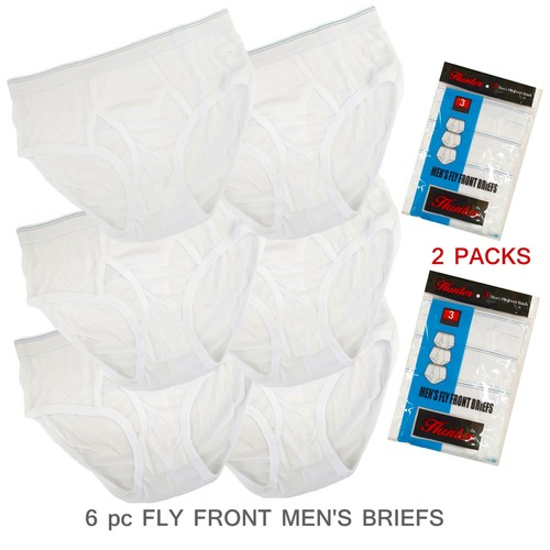 6 Stück Herren Slips Weiß Französischer Saum Baumwolle Atmungsaktiv Unterwäsche Vintage Style - Bild 1 von 8