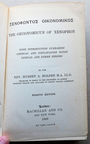 1889 4th edition THE OECONOMICUS OF XENOPHON Hubert A Holden HB VGC - Picture 2 of 2