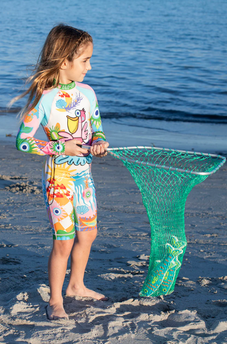 KRIO + COLOR Swimwear UV 50+ protection Girls 8-10 PELICAN MARIN NEW w/tags - Picture 3 of 19