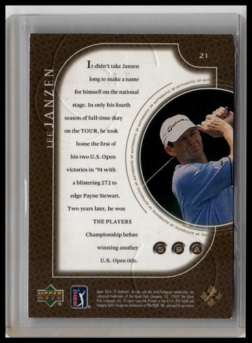 2001 SP Authentic #21 Lee Janzen Gold #/500 - Picture 2 of 2