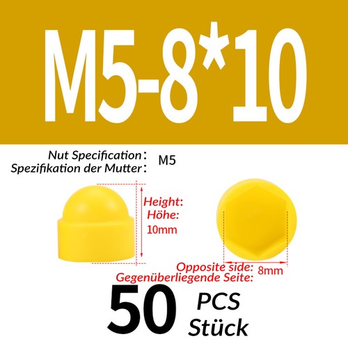 Coloured Plastic Nut & Bolt Cover Dome Cap Hexagon Head Hat Protection Covers - Picture 62 of 114