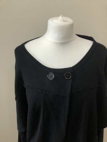 Poncho Wing Karl Cardigan Size Black Bat Soft Style Buttons Victoria 12 Sleeve 7Xq5OpwxpS