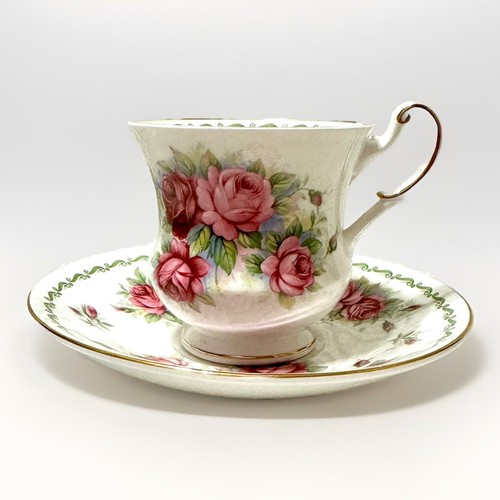 Teetasse und Untertasse, Vintage Rosenmuster von Royal Dover, England - Bild 2 von 10