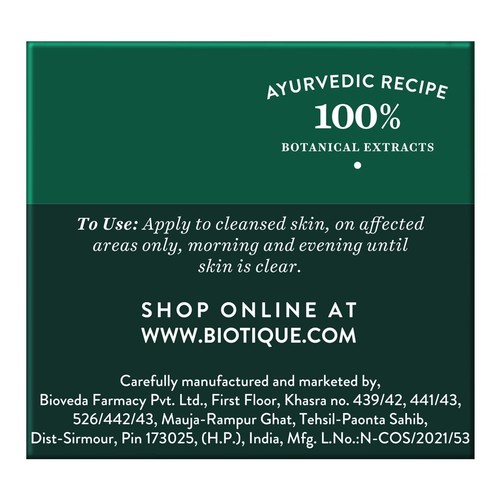 Biotique Bio Winter Green Spot Correcting Anti a-cne Cream 15gm. - Picture 2 of 5