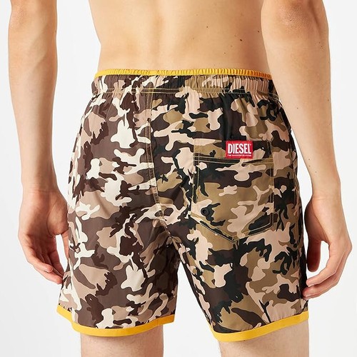 Diesel Hombres Traje de Baño Playa Secado Rápido Natación Tabla Pantalones Cortos - M - Marrón Camuflaje - Imagen 2 de 3