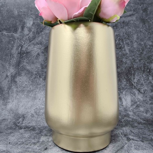 Moderne Dekovase Blumenvase Tischvase Vase aus Keramik gold glänzend 15x20 cm - Bild 7 von 7