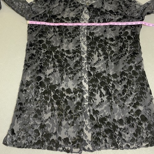 Vintage Damen Strickjacke transparent Burnout Samt Whimsigoth Witchy Grunge Jacke Oberteil XL* - Bild 9 von 19