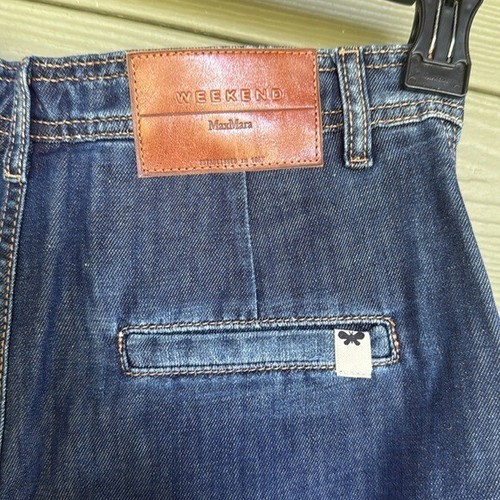 Weekend Max Mara “Elica” Cotton and Linen Blend Denim Shorts - Picture 9 of 13