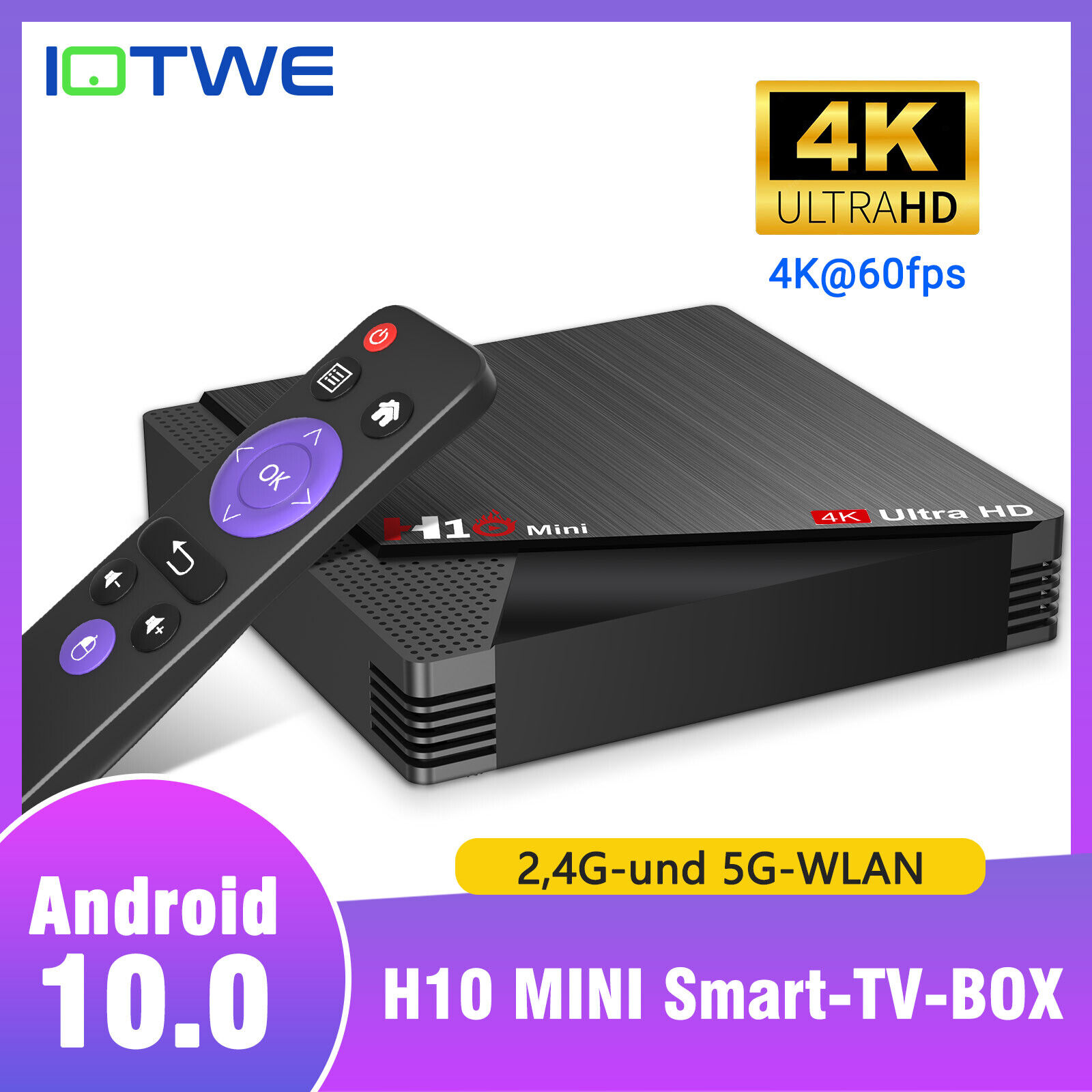 2023 Neu Smart Android TV BOX 4K HD 2.4/5G WIFI 2+16GB Media Player Quad Core DE