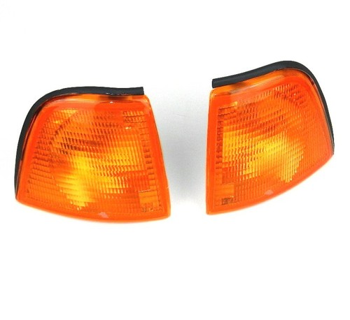FOR AUDI 80 B3 1986-1991 PAIR FRONT INDICATOR REPEATER LIGHT LENS LAMP SET AMBER - Picture 2 of 3
