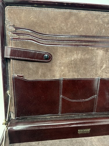 Vintage Korchmar Brown Hard Leather Briefcase Monroe with combination locks - Picture 11 of 17