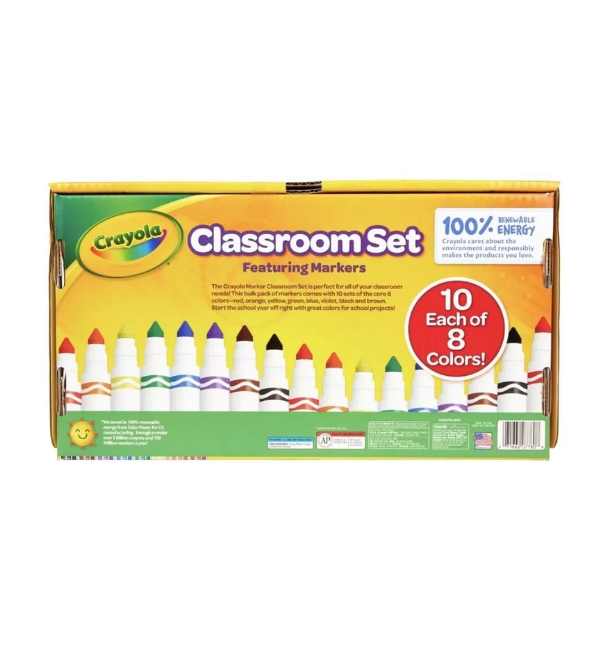 Brand New Crayola Classroom Set Markers Teacher Supplies 80 Count