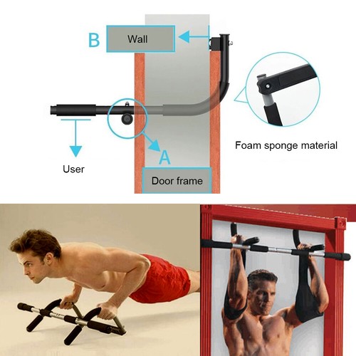 Gym Chin Up Pull Up Bar Fitness Exercise Home Door Sit Up Strength Body Workout - Picture 5 of 11