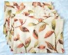 6 Croscill Leaves Placemats Orange Green Brown Abstract Leaf 19x13 Sheen