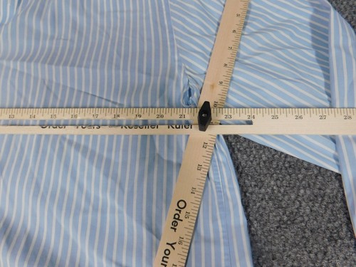 Express Mens Shirt Medium Blue striped button down stretch - Picture 6 of 12