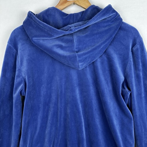 FILA Women's Velour Velvet Blue Periwinkle Track Jacket Hoodie Quarter Zip Sz S - Picture 9 of 16