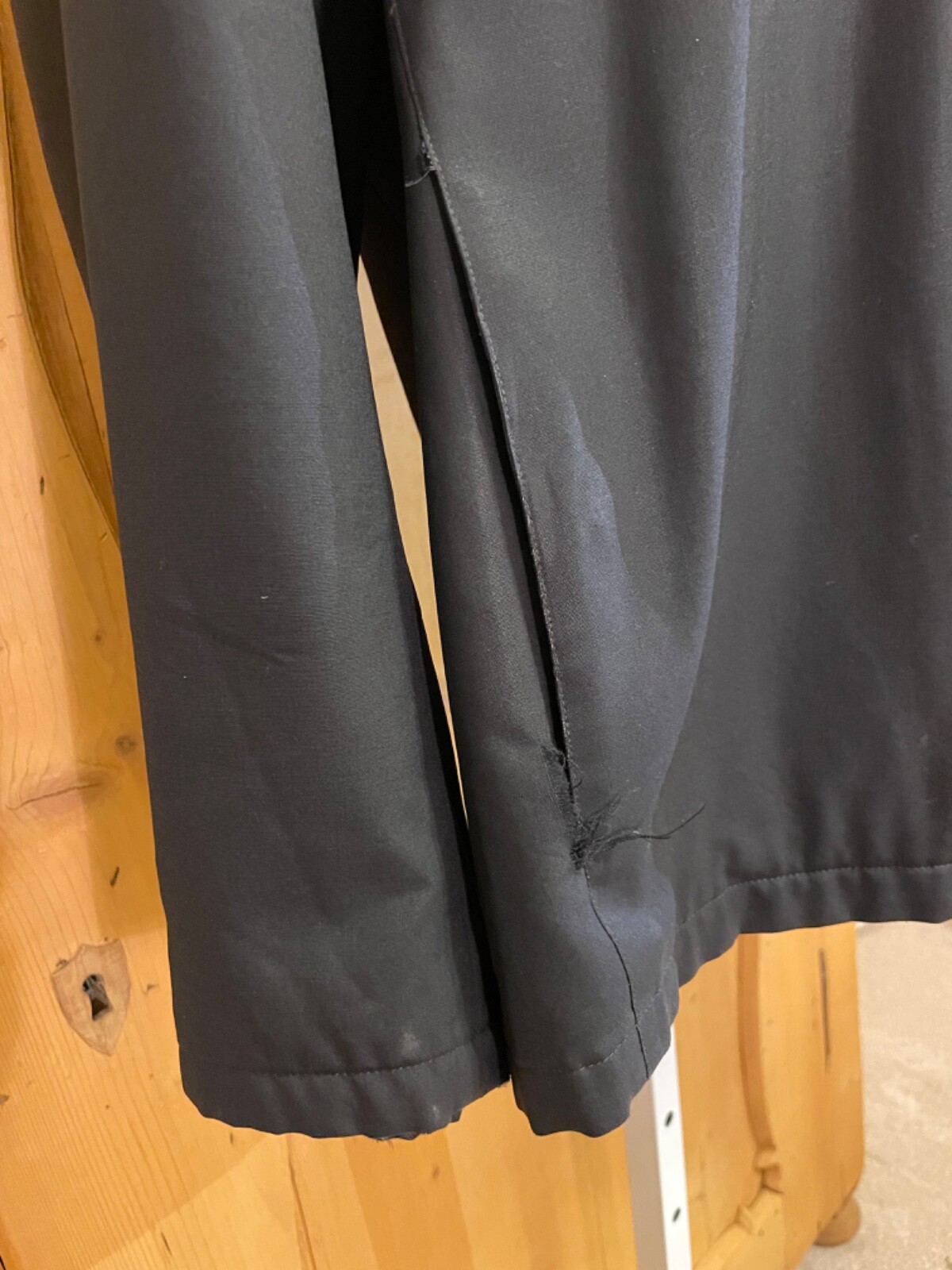 Armani Collezioni Loro Piana Storm System Black Wool Jacket w/Hood 46 Thrashed