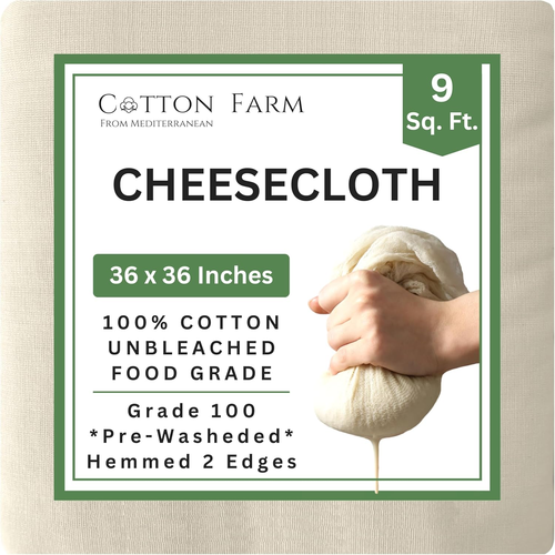 Cheese Cloths - Straining 36X36 In 100% Unbleached Cotton Cheesecloth Reusable