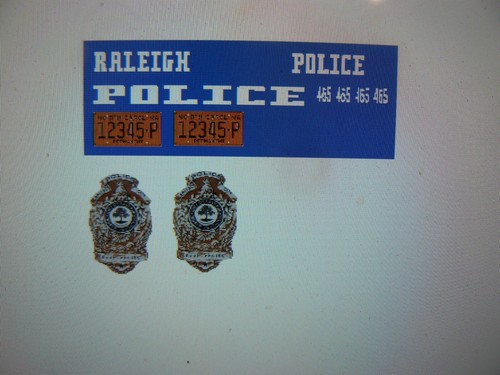 Raleigh Police North Carolina Patrol Car Decals 1:64 two for one money
