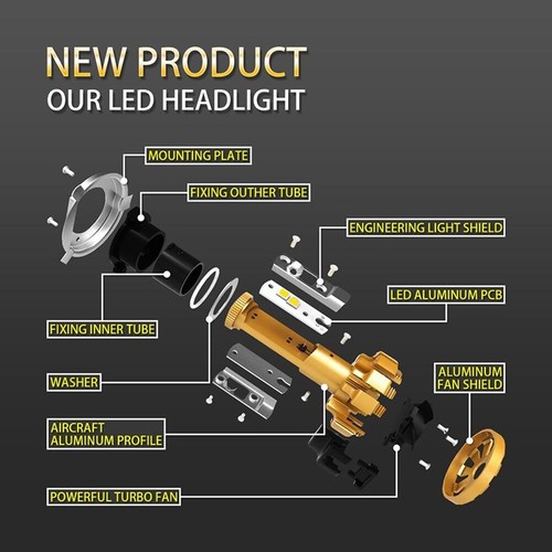 Auxbeam H3 Auto LKW LED Scheinwerfer Birnen Set Fern-/Abblendlicht Nebelscheinwerfer 6000K weiß - Bild 8 von 12