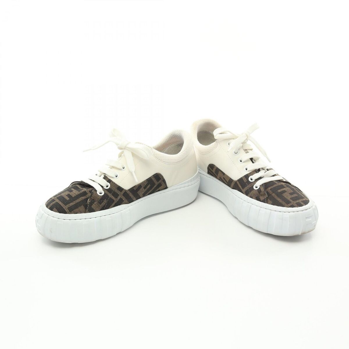 格安販売中 FENDI leather canvas #37 shoes sneakers Top Low Force Zucca 靴