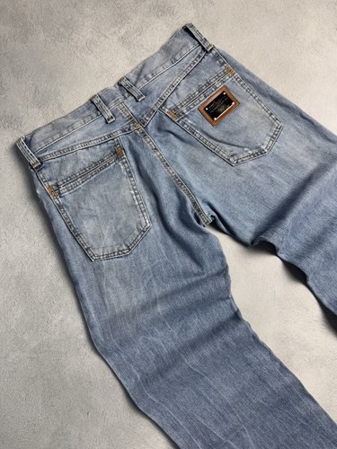 Vintage Dolce Gabbana Womens Metal Logo Denim Pants Made In Italy Size 46 - Picture 3 of 20