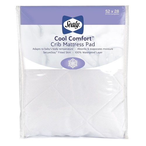 Sealy Baby Cool Comfort Fitted Waterproof Infant Cooling Crib Mattress Protec...