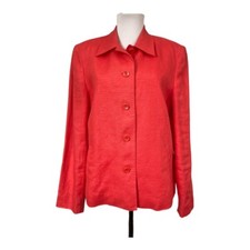 Talbots Women's Size 10 Irish Linen Coral Suit Blazer Jacket Lined 100 Linen