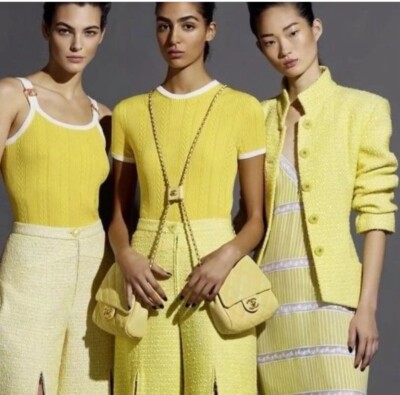 NWOT Chanel 19S Yellow Tweed Jacket Sz.38 | eBay