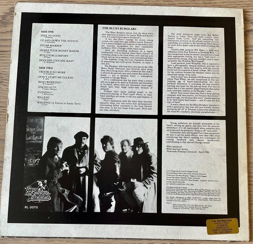 THE BLUES BURGLARS BREAKING IN LP RED LIGHTNIN' (1986) EX GREAT BRITAIN - Picture 3 of 6