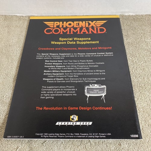 Special Weapons Data Supplement (Phoenix Command) Leading Edge Games LEG 10208 - Bild 4 von 5