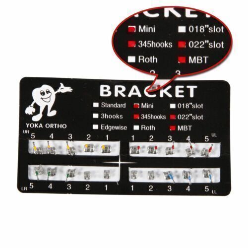 5 Sets De Brackets Orthodontiques Métal MIM Mini Roth 022 Avec Crochets 345 - Pour Professionnels