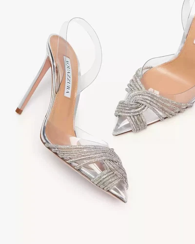 Aquazzura High heel satin pointy sandal lady - Picture 16 of 27