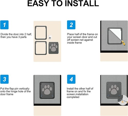 Pet/Dog/Cat Lockable Flap Door Magnetic Gate Frame for Screen or Window - Large - Picture 22 of 22