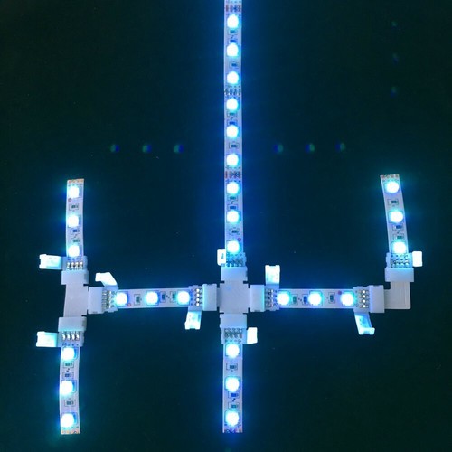 5pcs 4Pin LED Connector 10mm L/T/X Shape Free Welding Adapter For 5050 RGB Strip - Picture 6 of 12