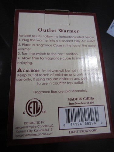 Calentador de fragancia enchufable de búho marrón claro, ¡eléctrico!  ¡Nuevo! - Imagen 4 de 6