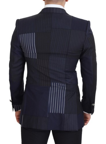DOLCE & GABBANA Blazer Blue Wool Patchwork Double Breasted IT46/US36/S 5200usd - Picture 3 of 12