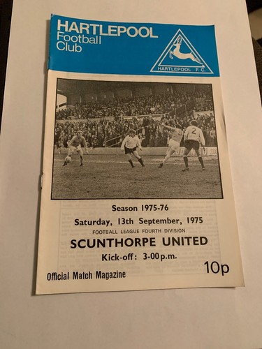 Hartlepool V Scunthorpe United 1975 Football/Soccer Programme - Picture 1 of 2