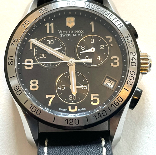 Vintage Victorinox Swiss Army Chronograph Watch 241404 Working New Battery